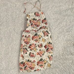 Elegant Floral Backless Dress